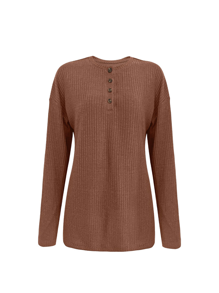 Fall and Winter Casual Zipper Loose Knit Sweater