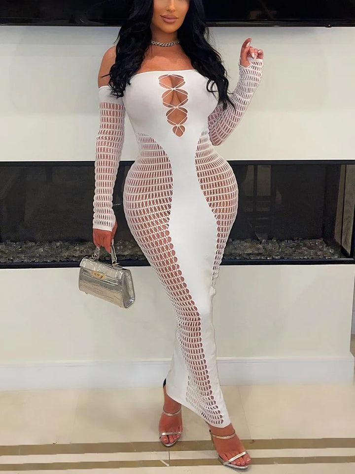 Fishnet Sheer Maxi Dress