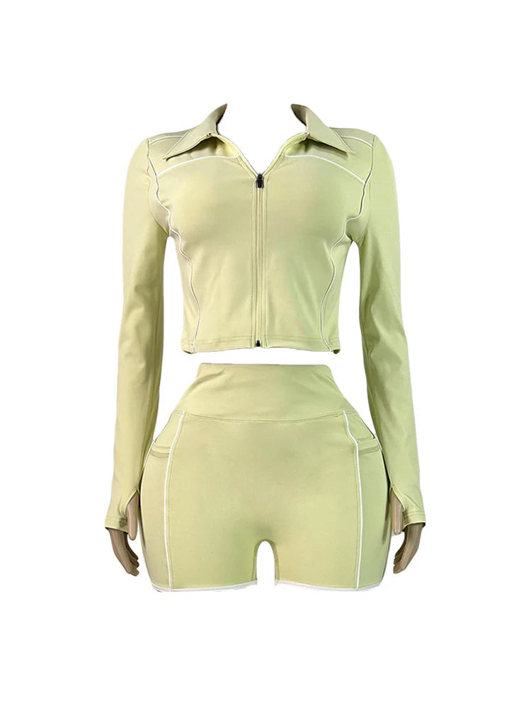 Softsculpt Jacket & Shorts Yoga Active Set