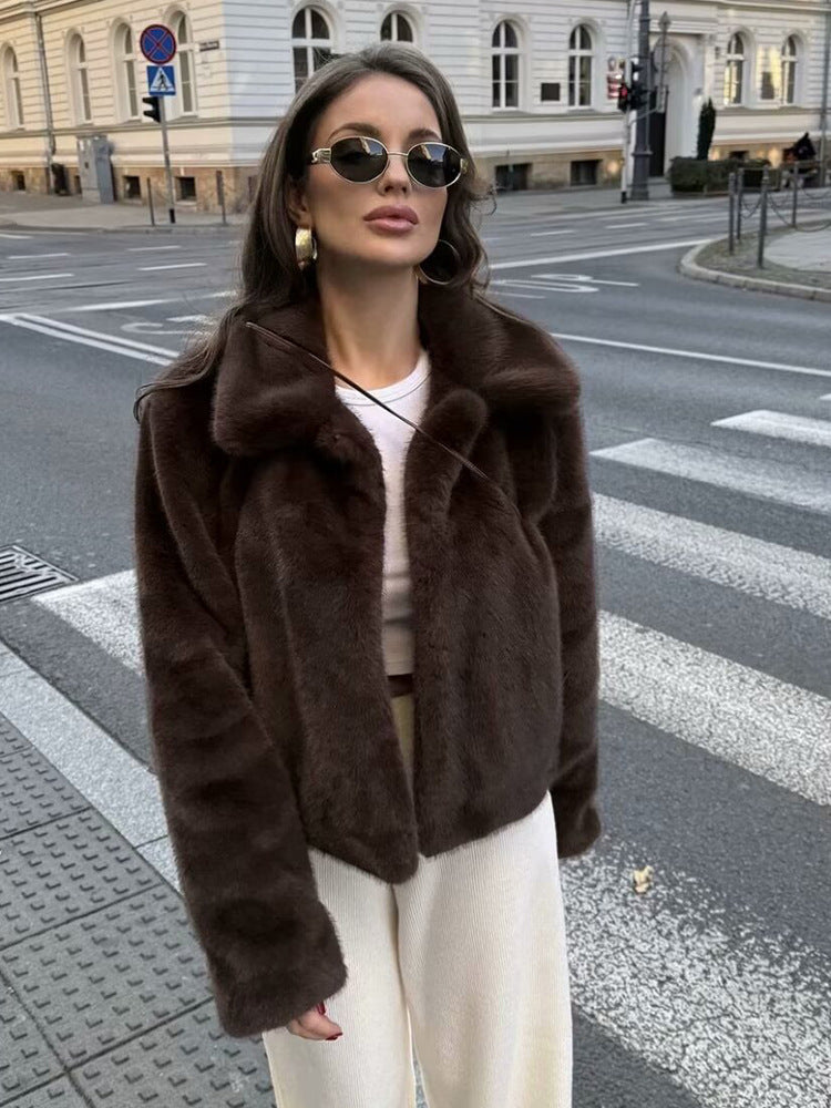 Long-Sleeved Fur Coat