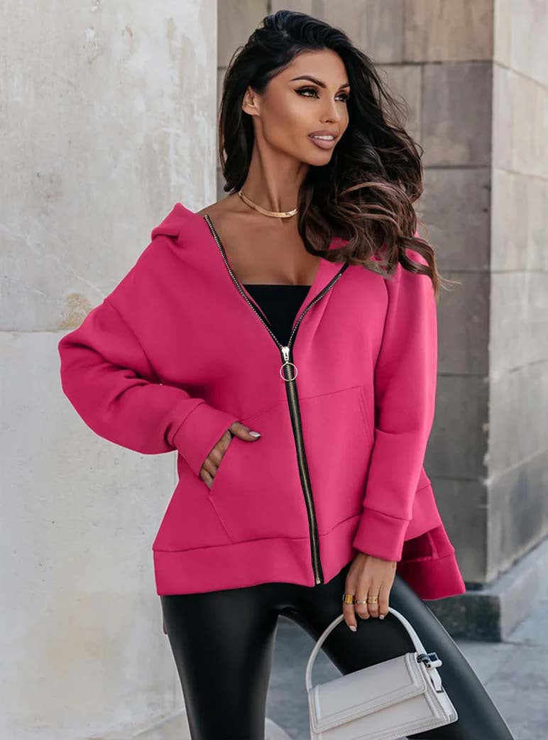 Cardigan Hooded Loose Fleece Sweatshirt