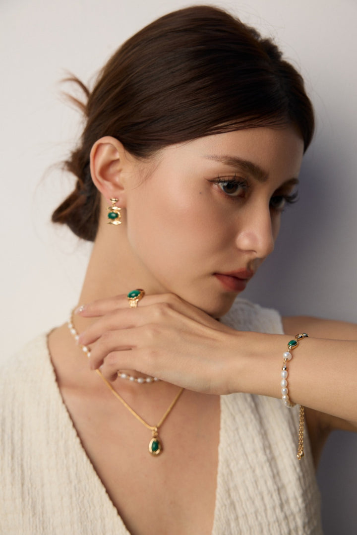 Fashion Natural Pearl Malachite Bracelet