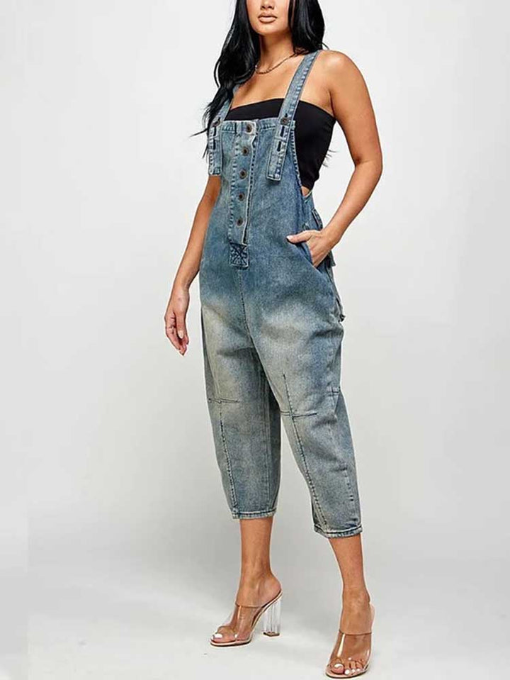 Vintage Denim Overalls Vintage Blue / L