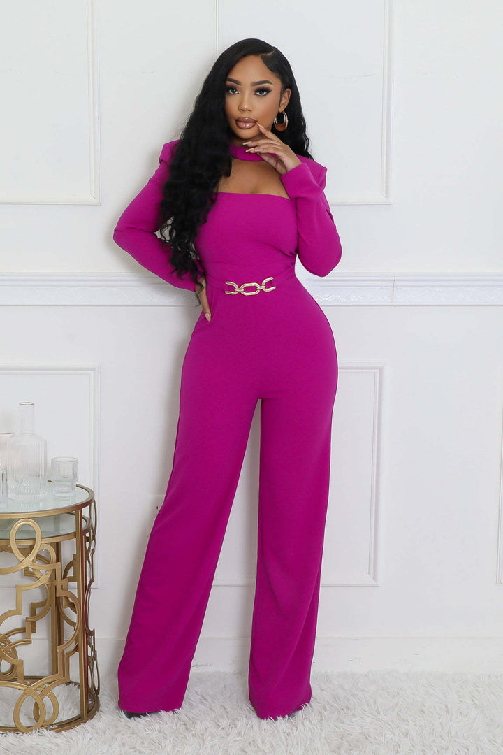 Wide-Leg Long-Sleeve Jumpsuits