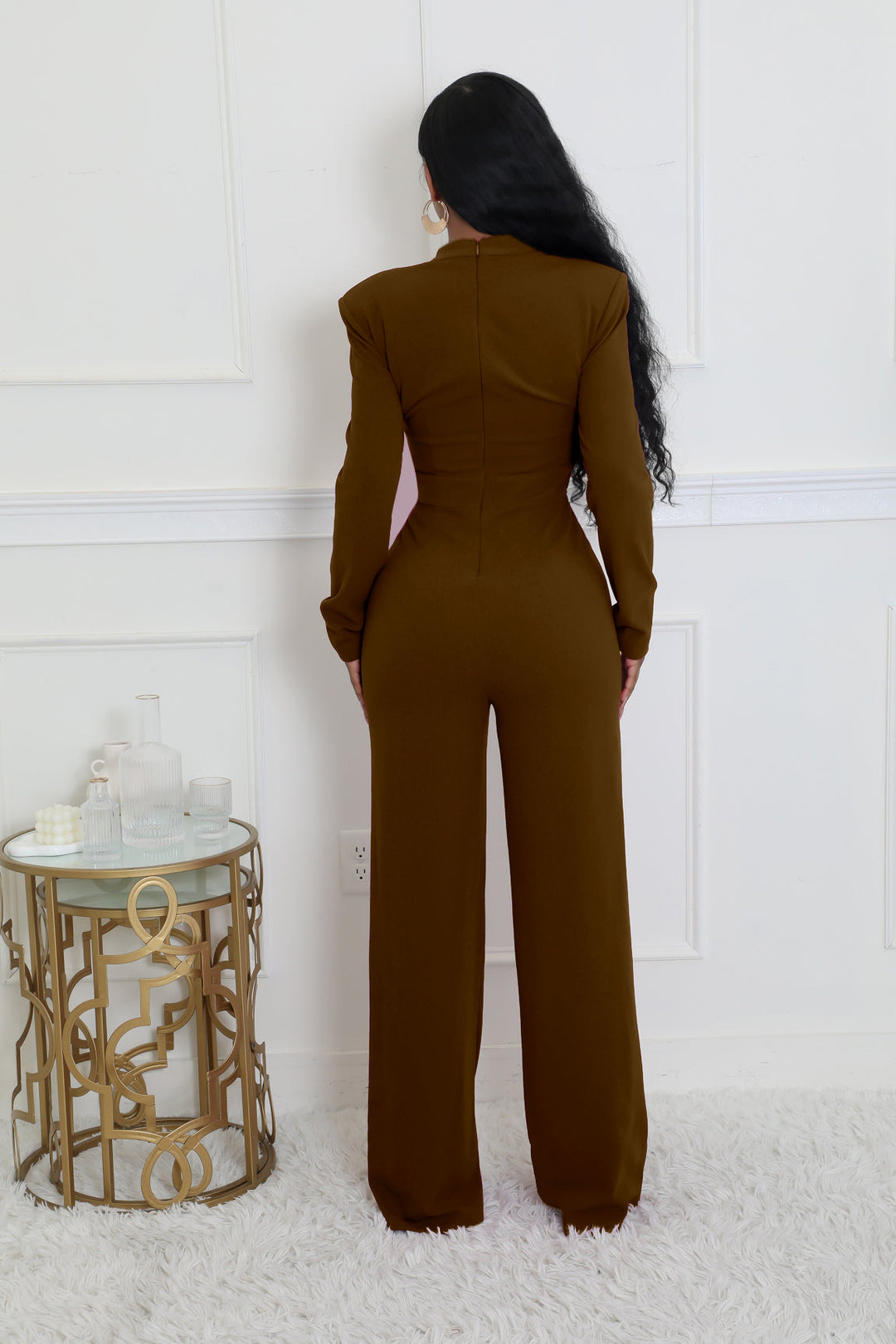 Wide-Leg Long-Sleeve Jumpsuits