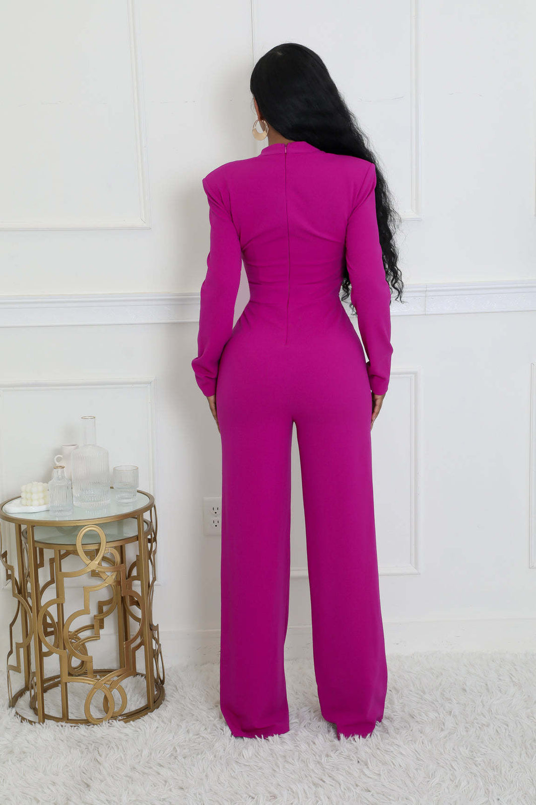 Wide-Leg Long-Sleeve Jumpsuits