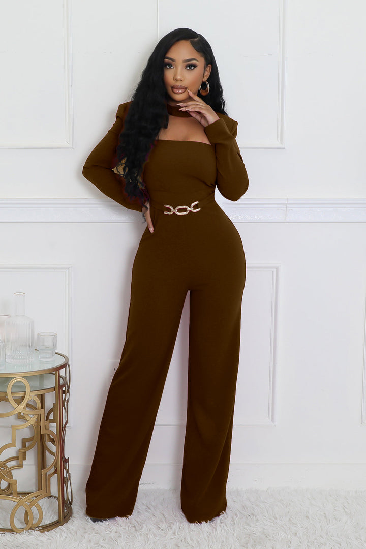 Wide-Leg Long-Sleeve Jumpsuits