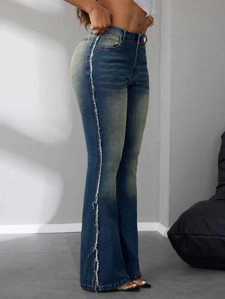 Stretch Bell-Bottom Jeans