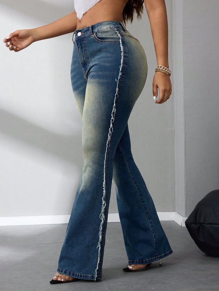 Stretch Bell-Bottom Jeans