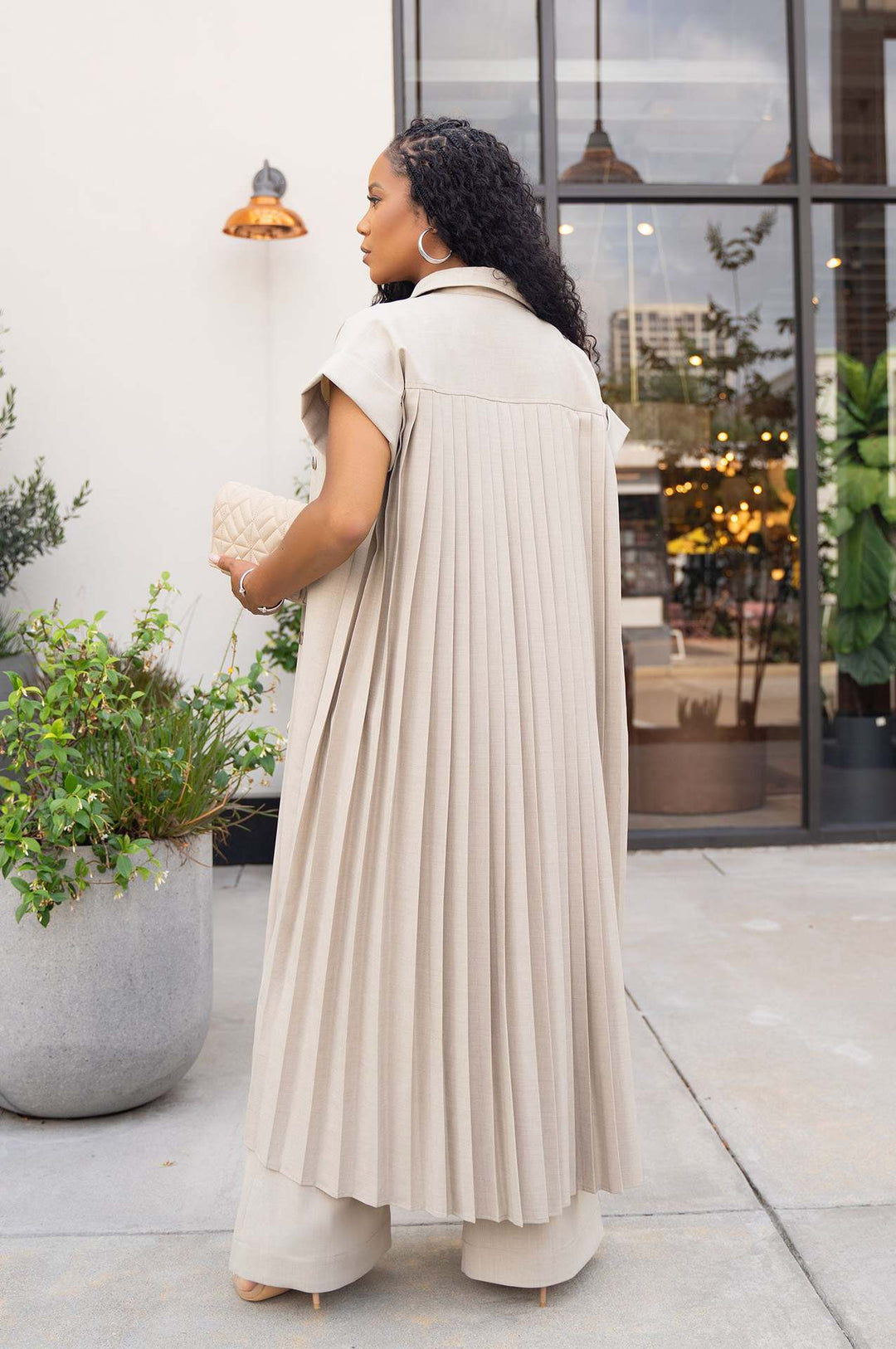 Sleeveless Pleated Sets