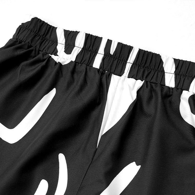 Printed Long-Sleeve High-Waisted Trouser Sets