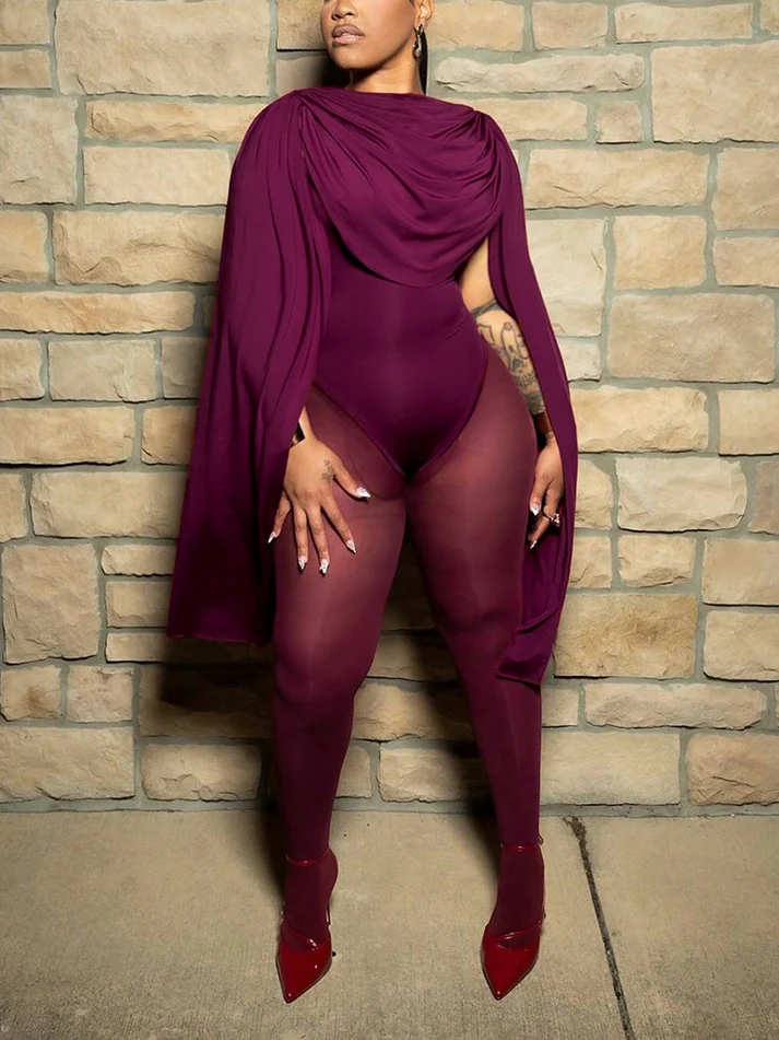 Goddess Draped Cape Bodysuits