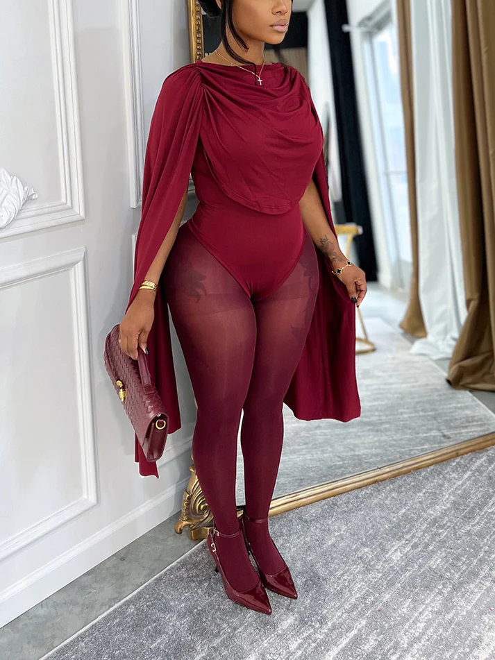 Goddess Draped Cape Bodysuits