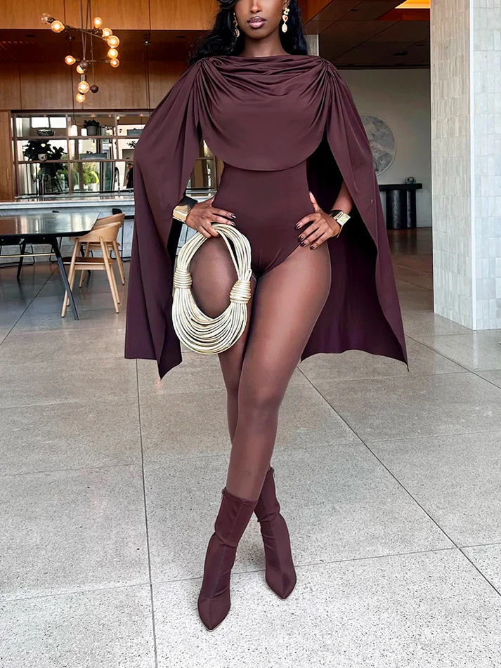Goddess Draped Cape Bodysuits
