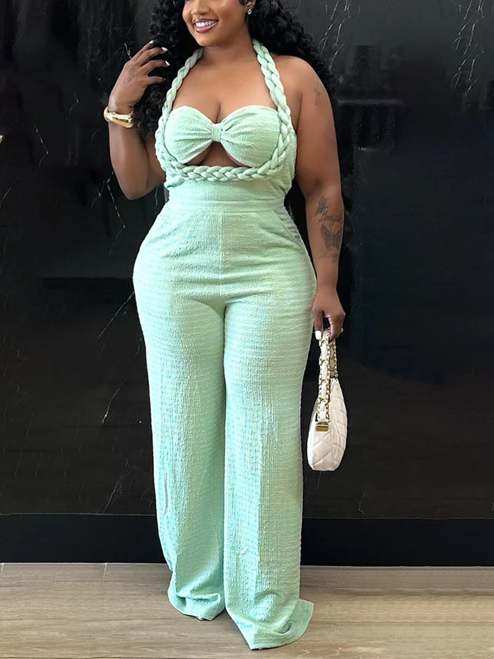 Braided Halter Jumpsuits