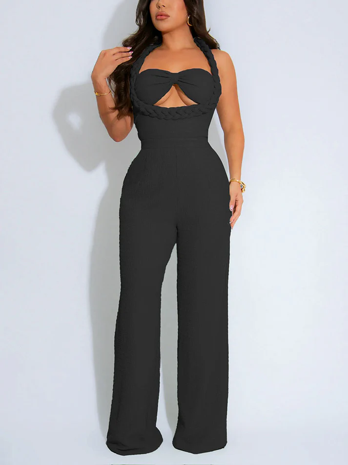 Braided Halter Jumpsuits