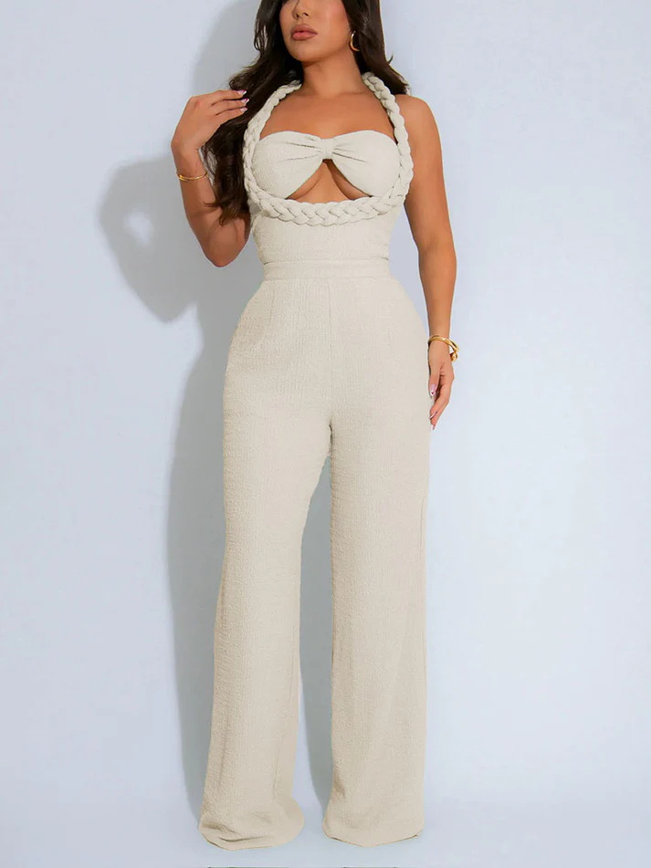 Braided Halter Jumpsuits