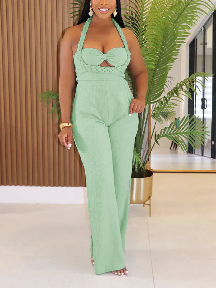 Braided Halter Jumpsuits