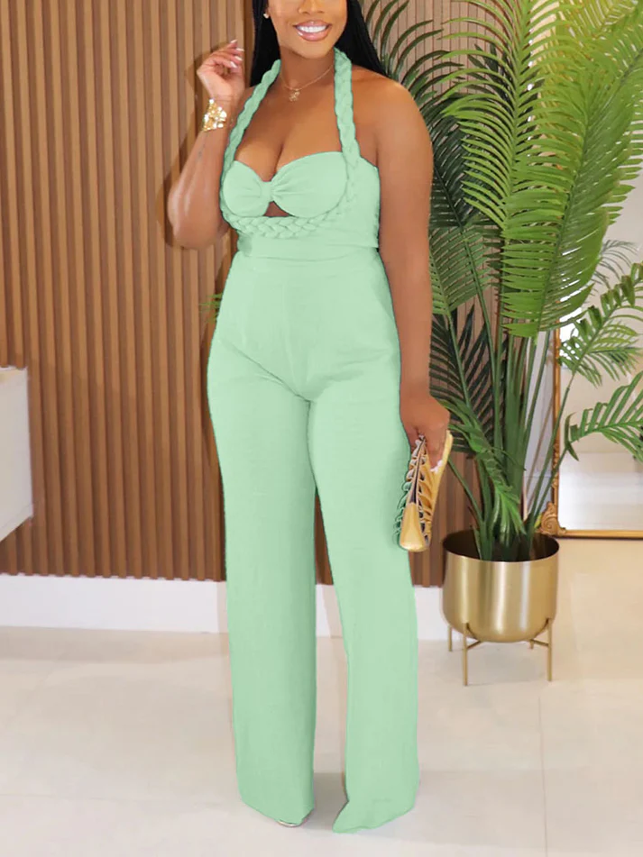 Braided Halter Jumpsuits