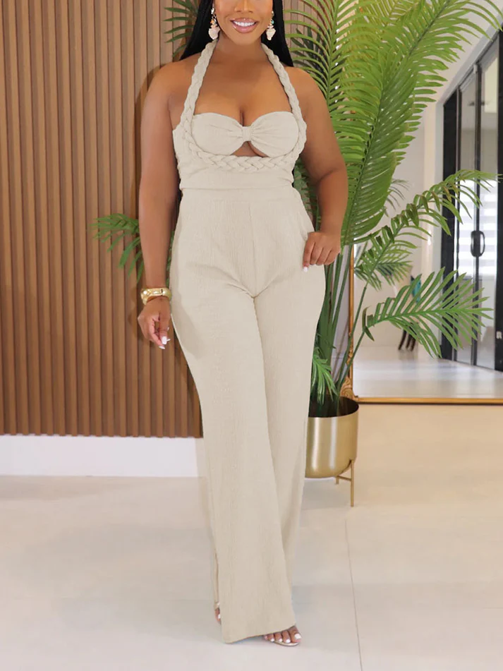 Braided Halter Jumpsuits