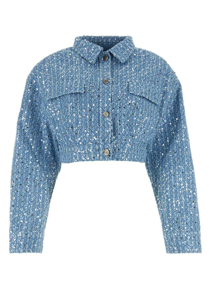 Sequin Jacket And Shorts Denim Sets