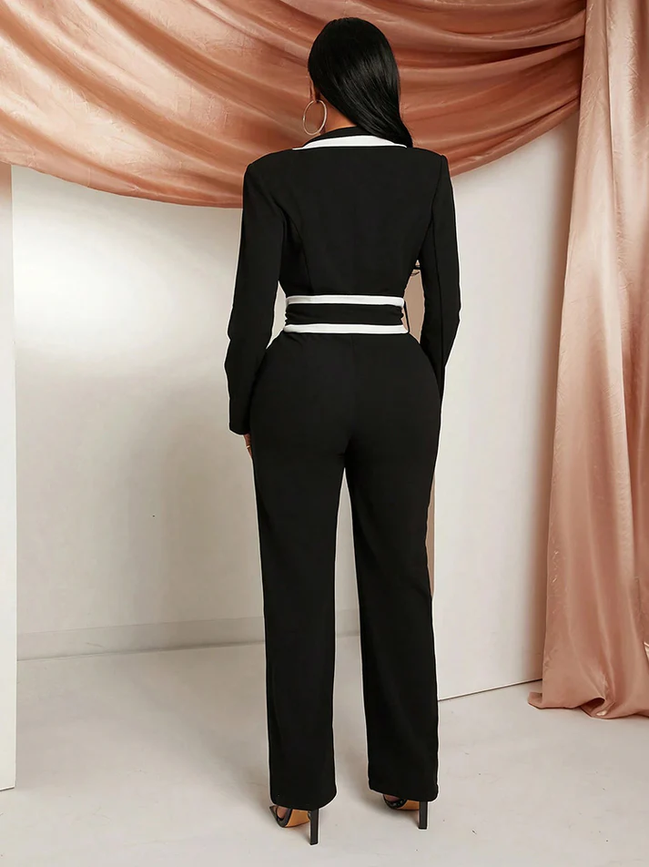 Contrast Wrap Jumpsuits