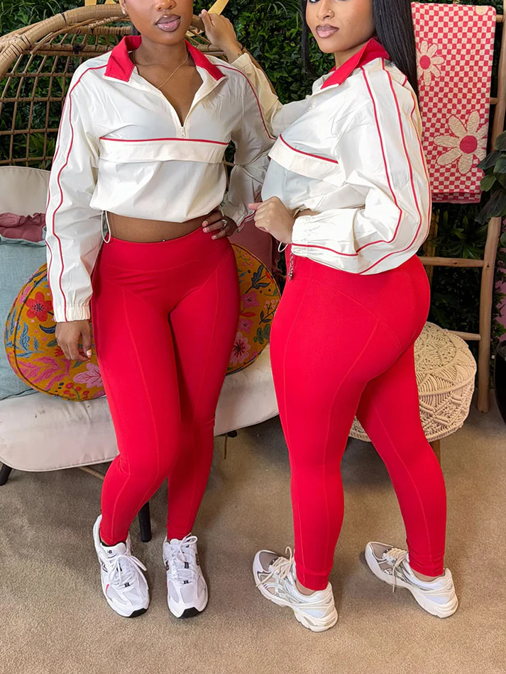 Athletic Jacket And Leggings Track Sets