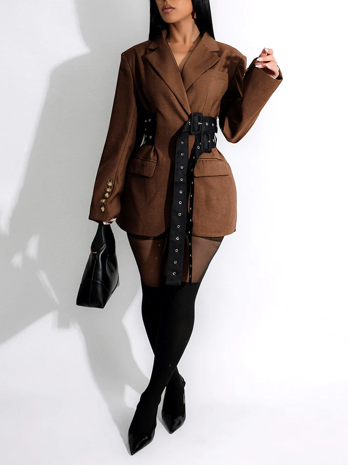 Waist-cinched Blazer Jacket