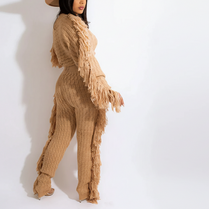 Knitted Tassel Outfit Sets