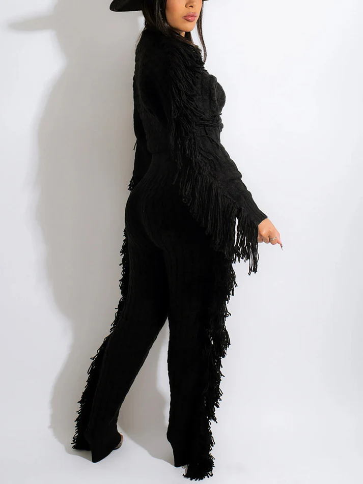 Knitted Tassel Outfit Sets
