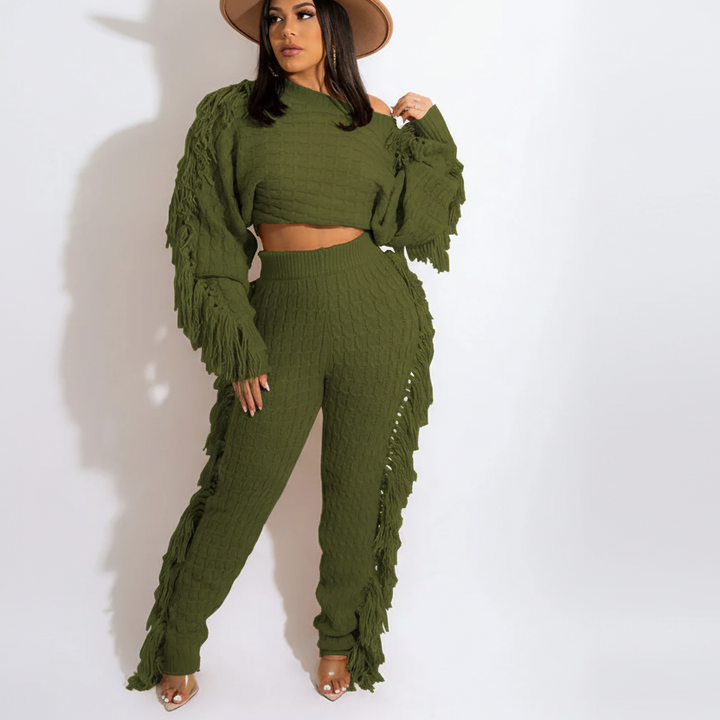 Knitted Tassel Outfit Sets