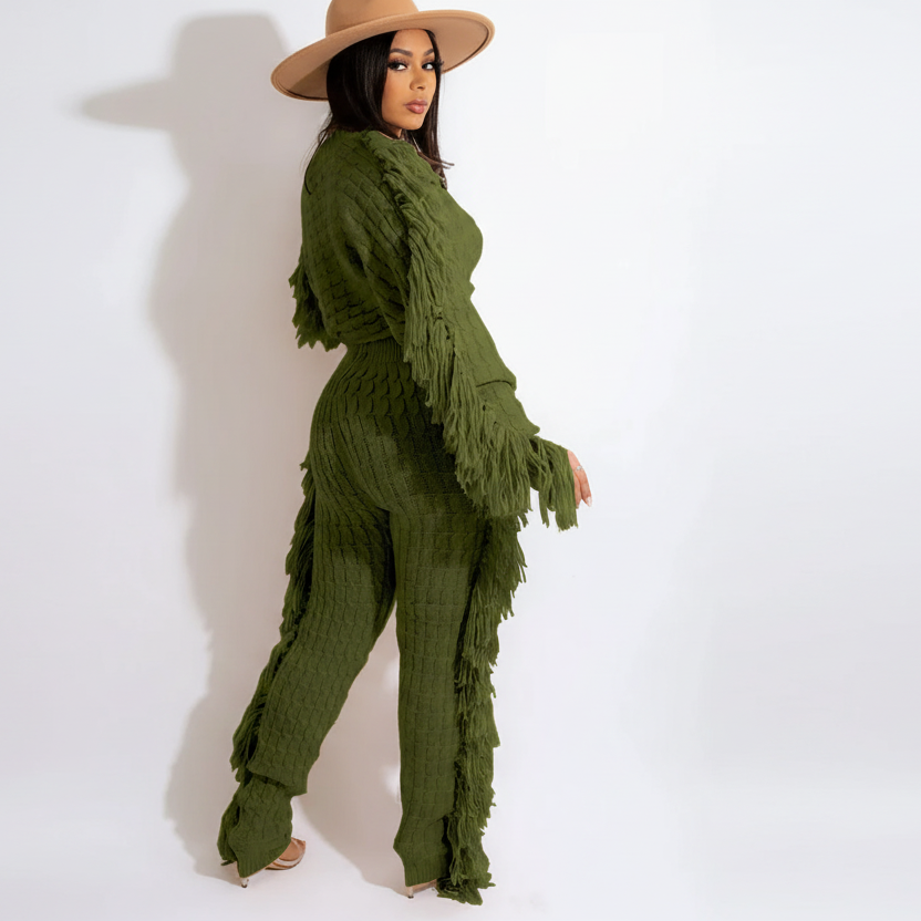 Knitted Tassel Outfit Sets