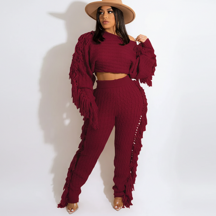 Knitted Tassel Outfit Sets