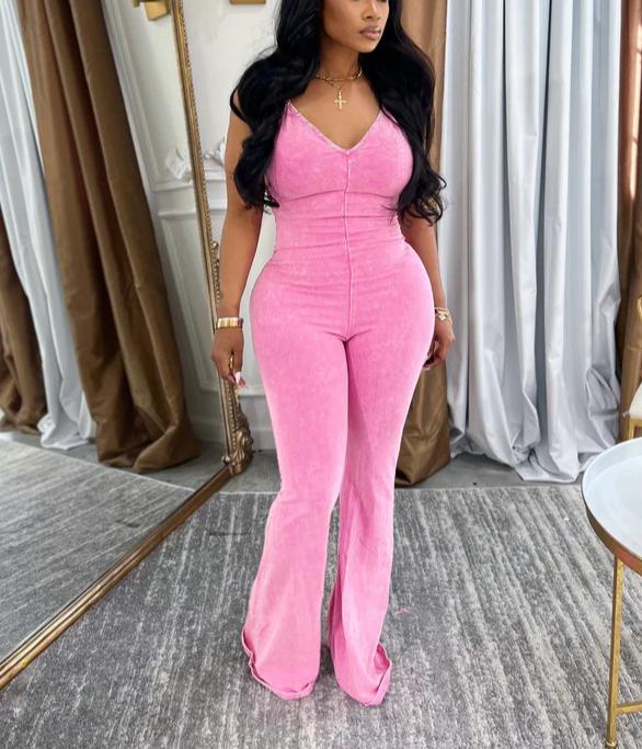 Strapless V-neck Skinny Denim Sets