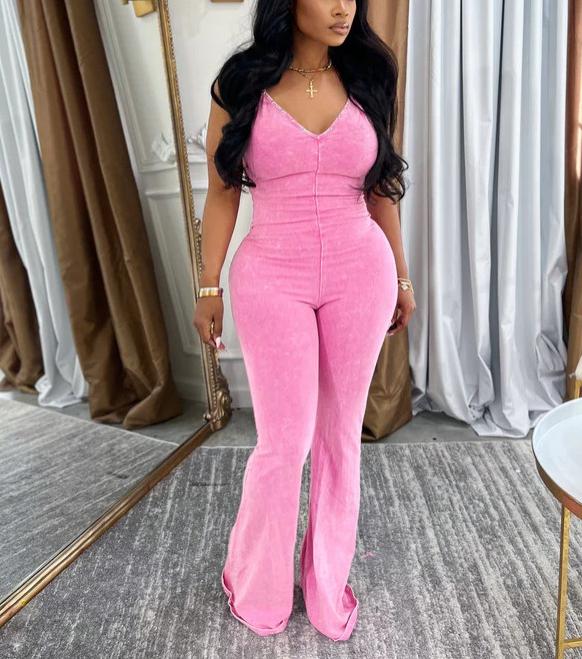 Strapless V-neck Skinny Denim Sets