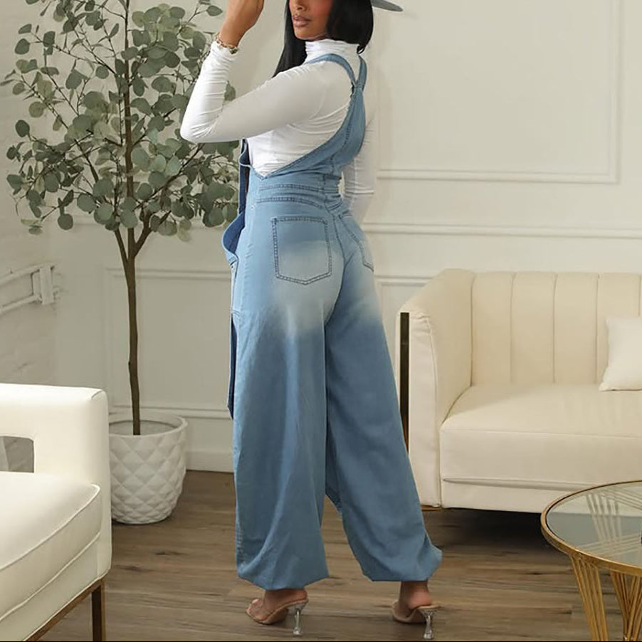 Casual Zipper Wide-Leg Jumpsuits