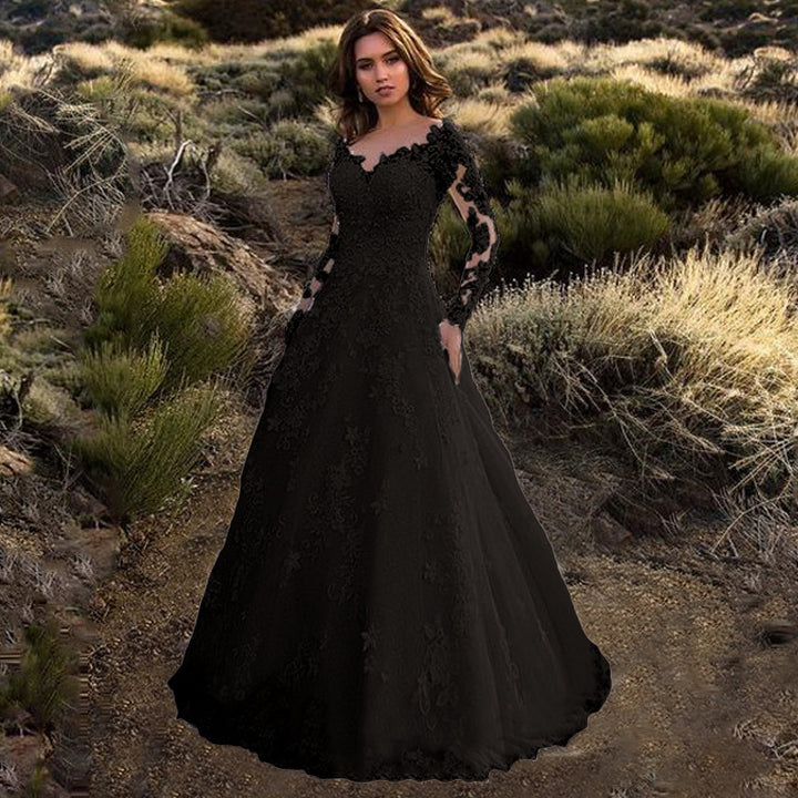 Long-Sleeved Off-the-Shoulder Wedding Dress