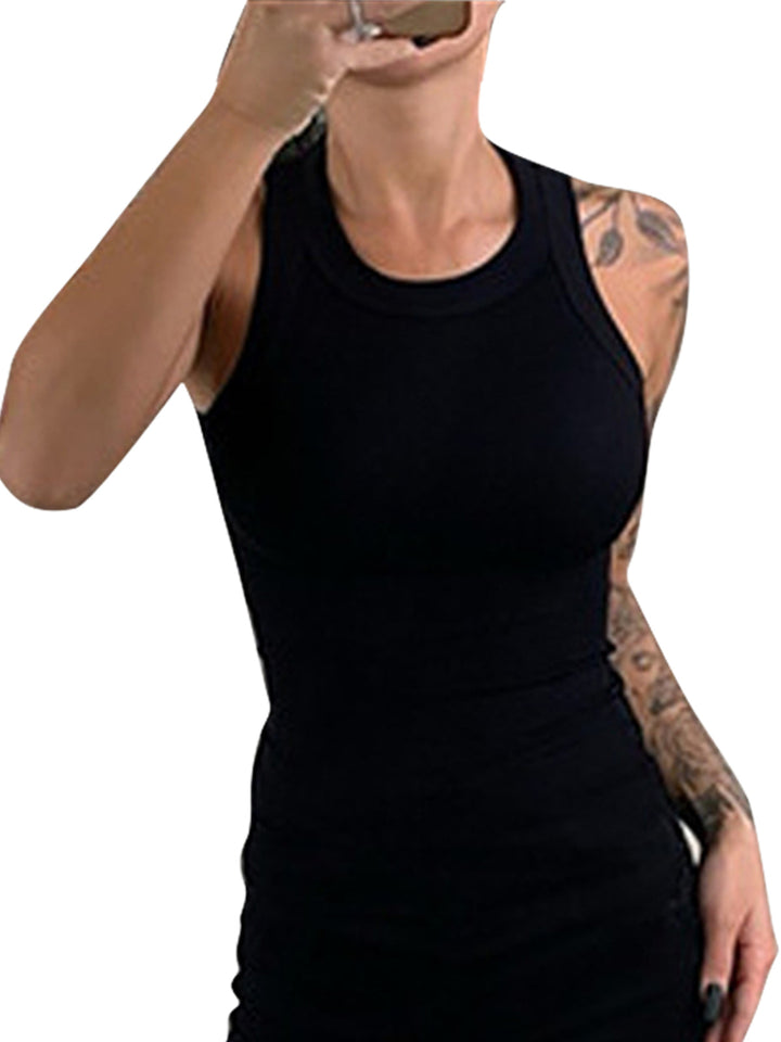 Slim-Fit Solid Color Sexy Women's Tank Top