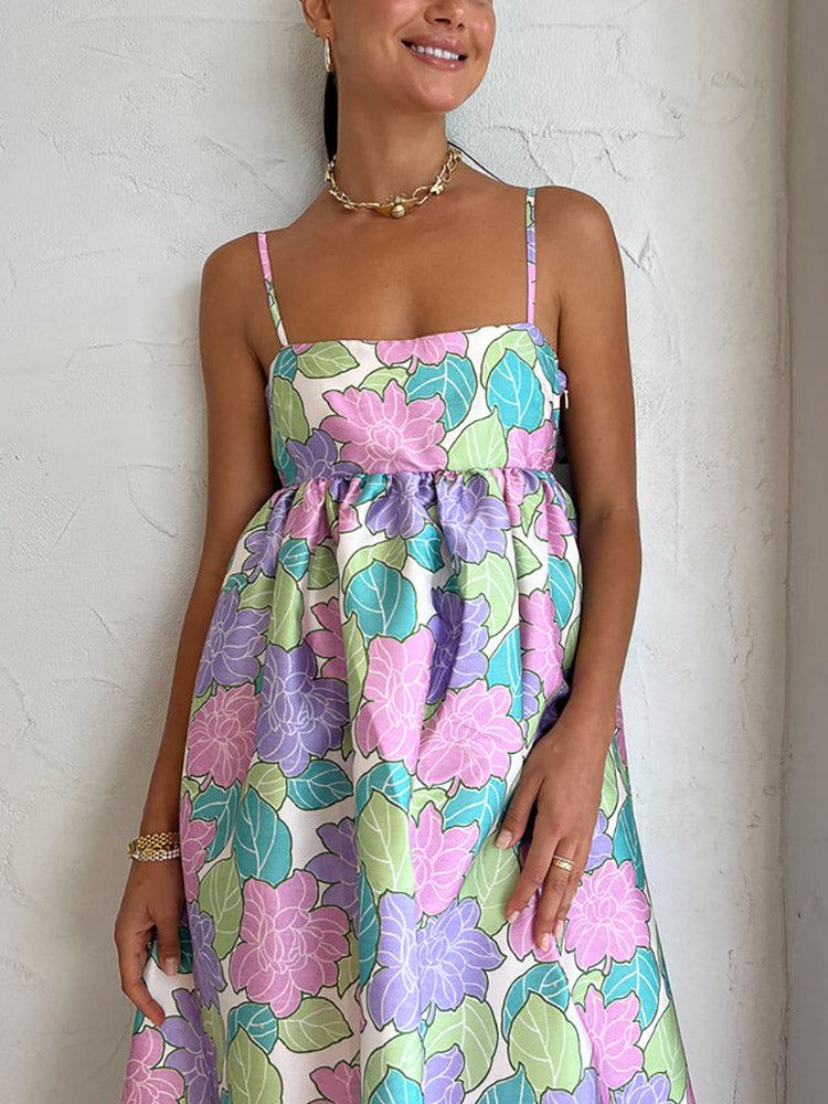 Floral Tie Back Sundress Floral / XL