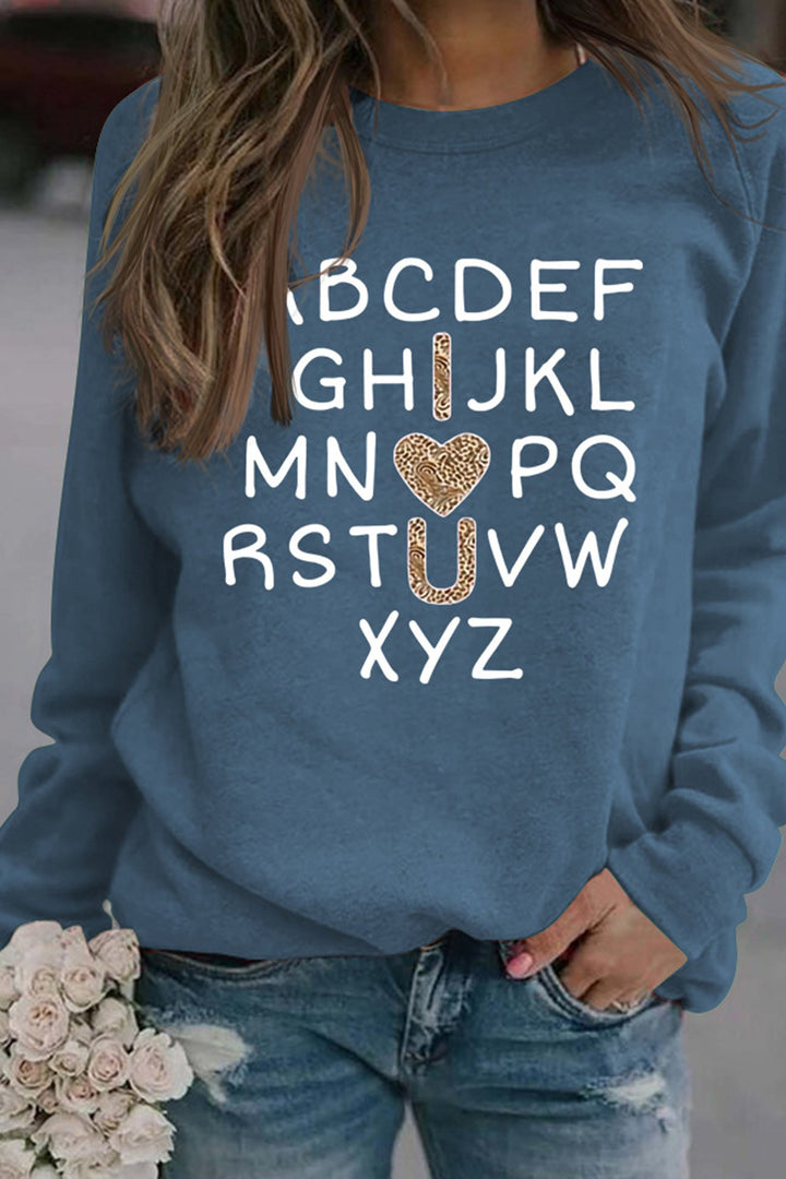Alphabet Graphic Sweatshirt Maroon · L
