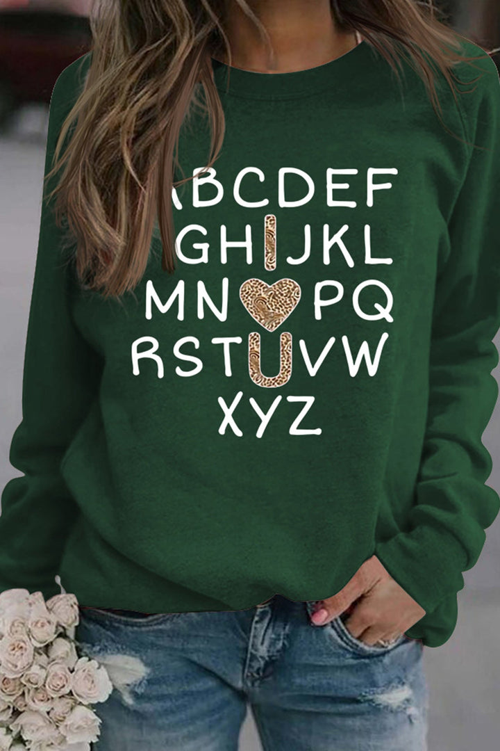 Alphabet Graphic Sweatshirt Beige · 2XL