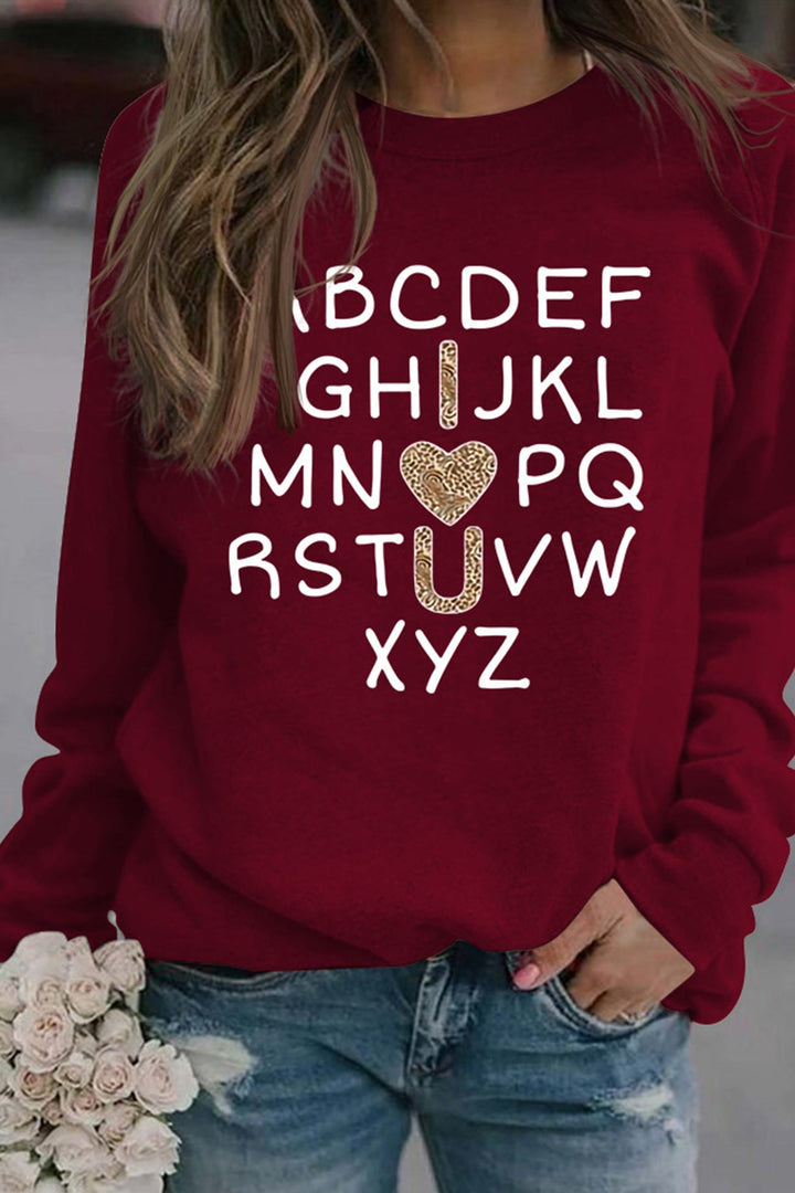 Alphabet Graphic Sweatshirt Beige · S