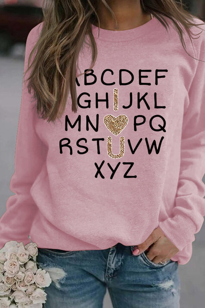 Alphabet Graphic Sweatshirt Beige · L