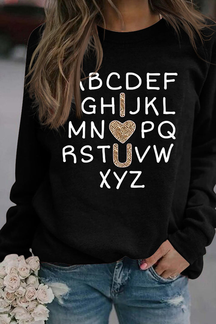 Alphabet Graphic Sweatshirt Beige · XL