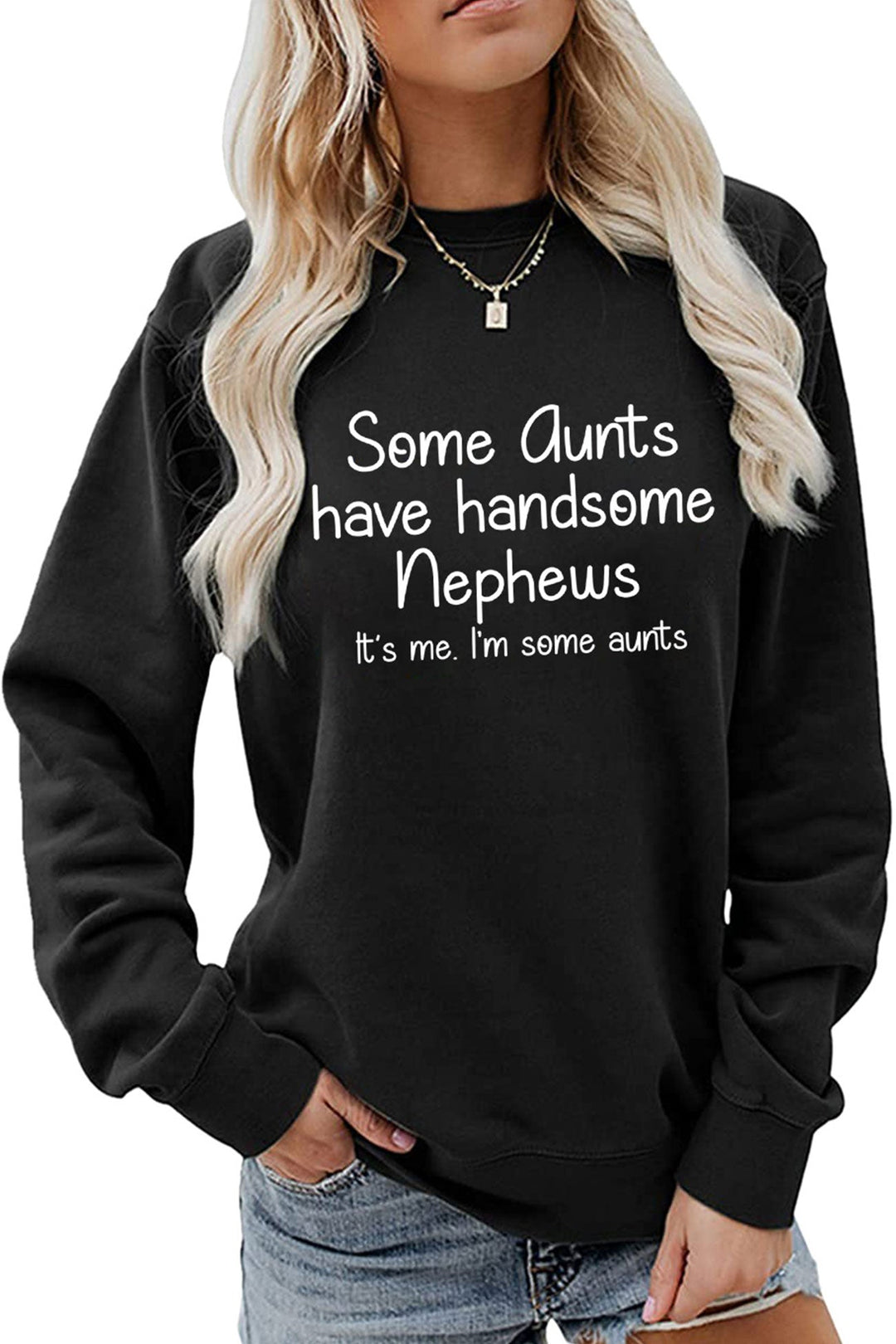 Aunts Have Handsome Nephews Sweatshirt Beige · S