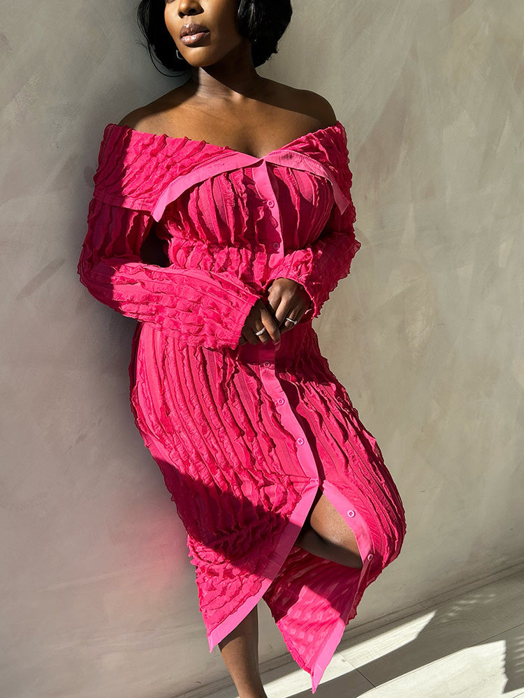 Off Shoulder Mesh Dress Green / L