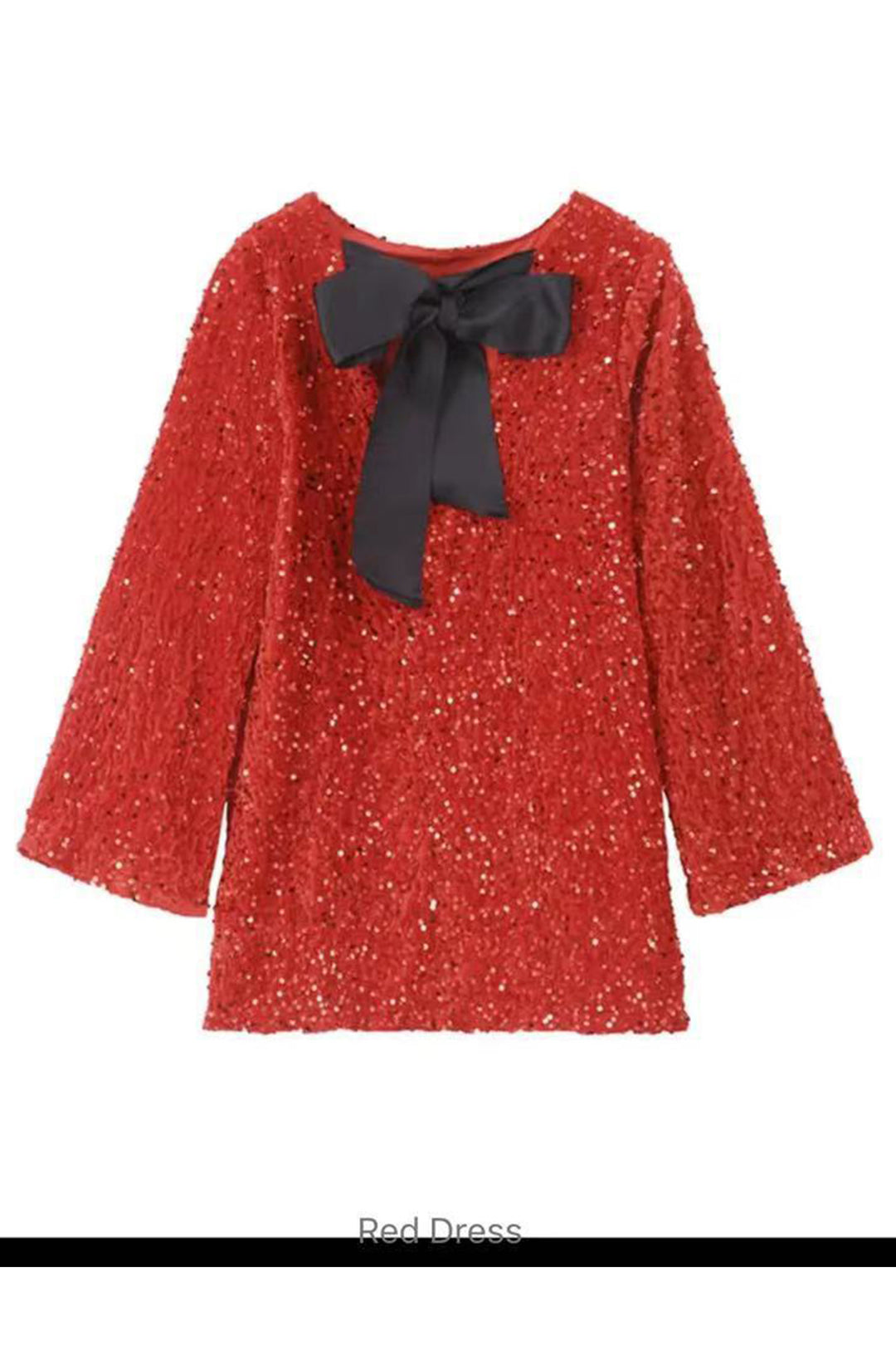 Back Bow Tie Sequin Mini Dress Pink · L