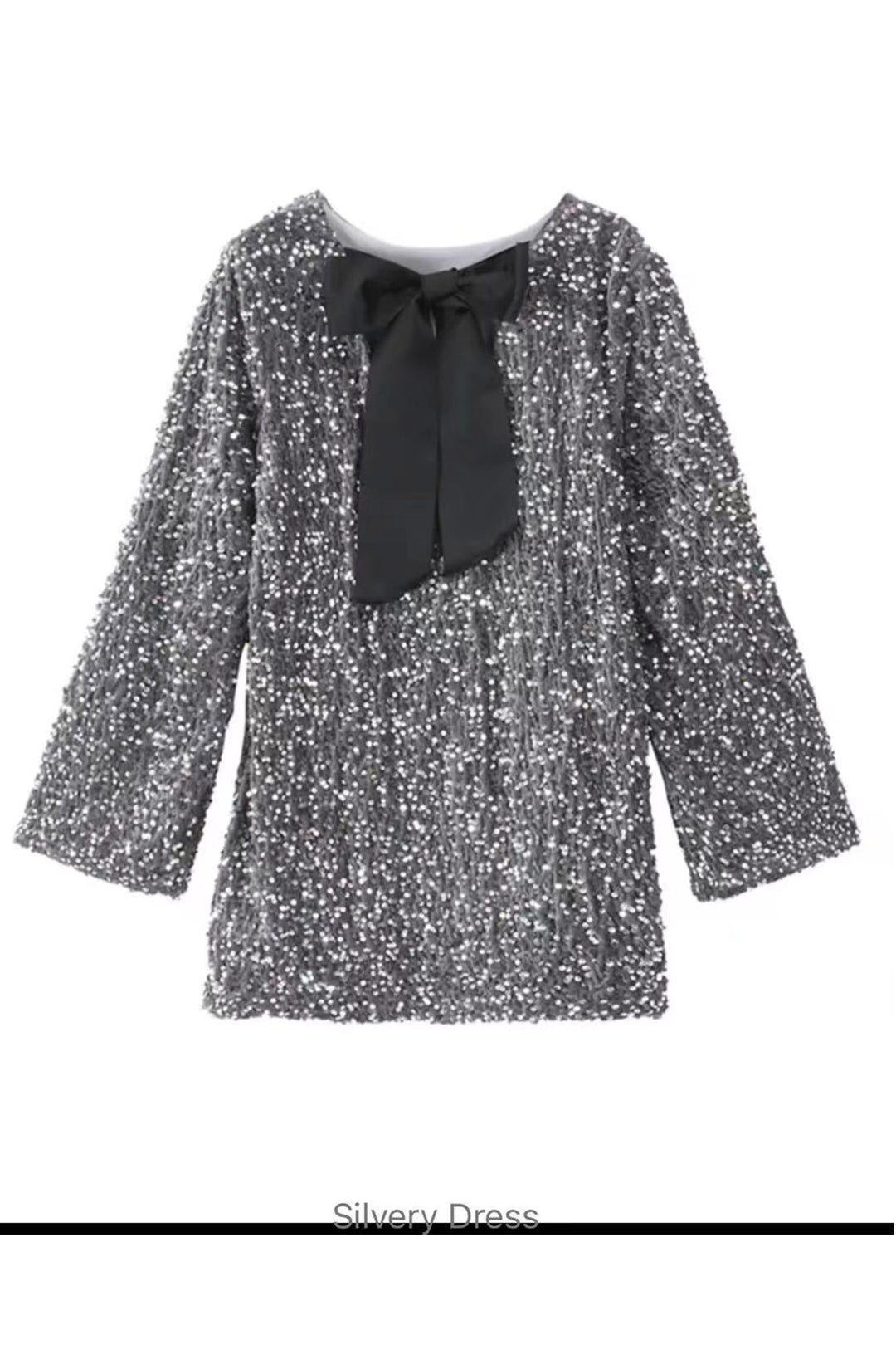 Back Bow Tie Sequin Mini Dress Pink · 2XL