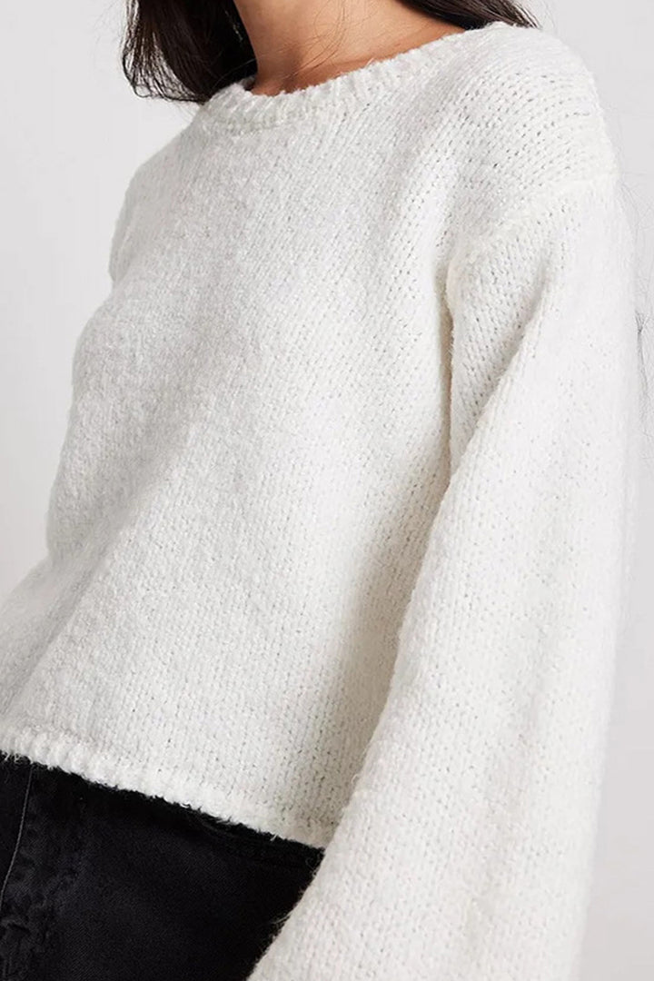 Backless Tie-up Pullover Sweater White · S
