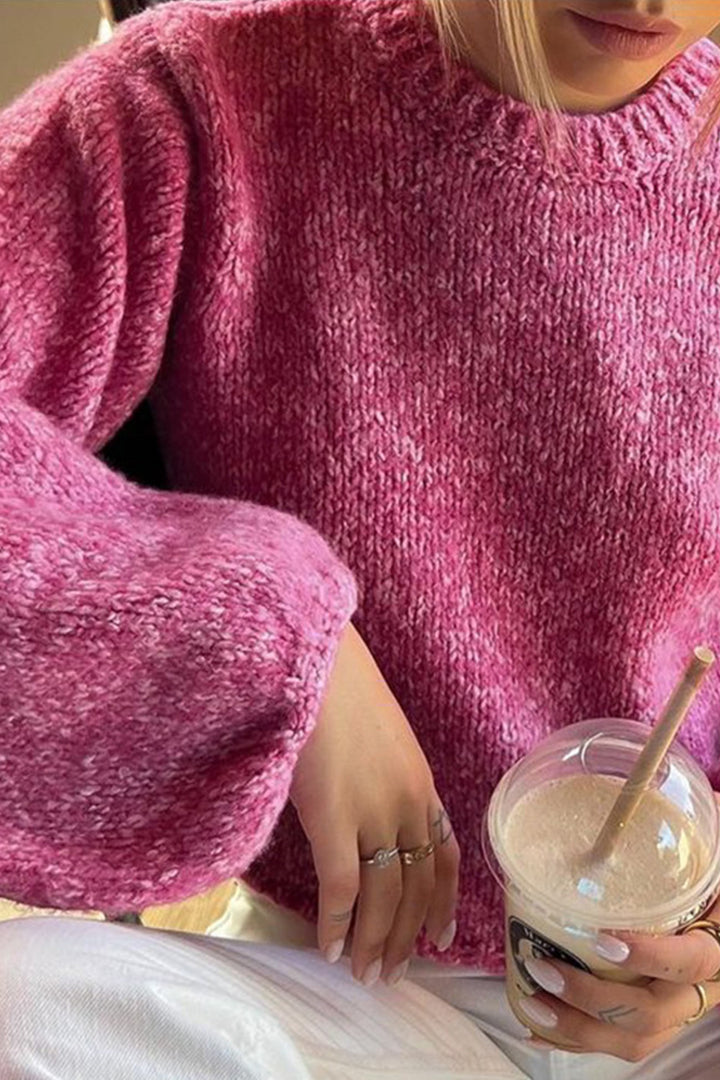 Backless Tie-up Pullover Sweater Pink · L